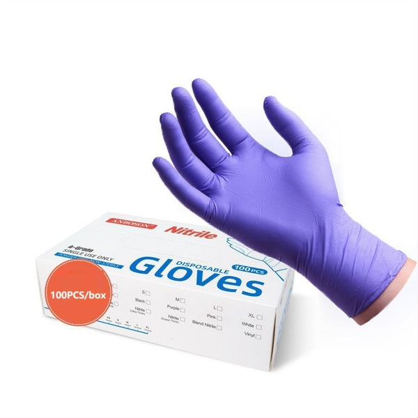 100% Pure Nitrile disposable Gloves, 4mil,  Latex Free, Disposable Gloves for Household, Food safe (100/Box)