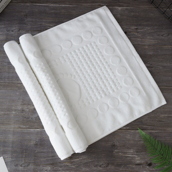 10-PCs Package Premium Mat Towel, 100% Cotton, 31x20, Decorative Hemming, White, GSM750, 0.66 lbs/300g