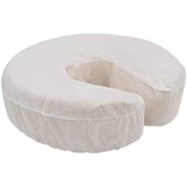 100% Cotton Flannel Fitted Face Rest Cover w/Facing, Colour White