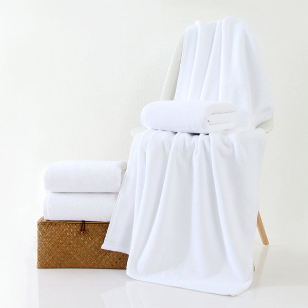 one bag Standard Bath Towel, 100% Cotton, 55x28, Decorative Hemming, White, GSM400, 0.88lbs/400g(90 pcs/1 bag)