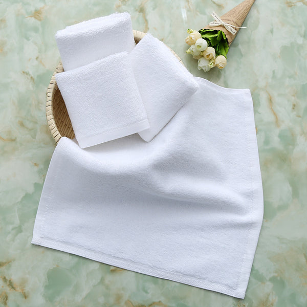 20-PCs Package Standard Face Towel, 100% Cotton, 12x12, Decorative Hemming, White, 1.5 lbs/dz