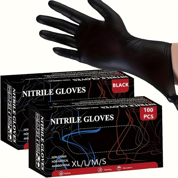 Nitrile Gloves, Gloves Disposable Latex Free, Disposable Gloves for Household, Food safe (100/Box)