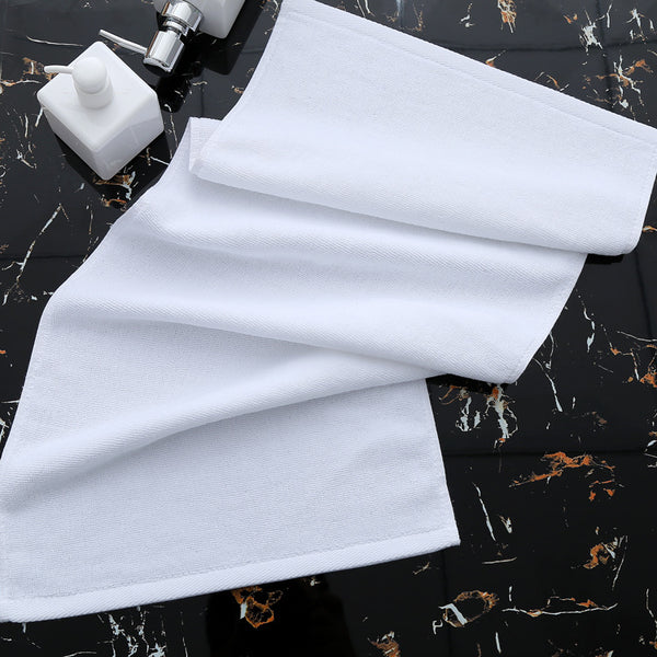 one bag Standard Hand Towel, 100% Cotton, 30x14, White, GSM400, 0.22lbs/100g (350 pcs/1 bag)